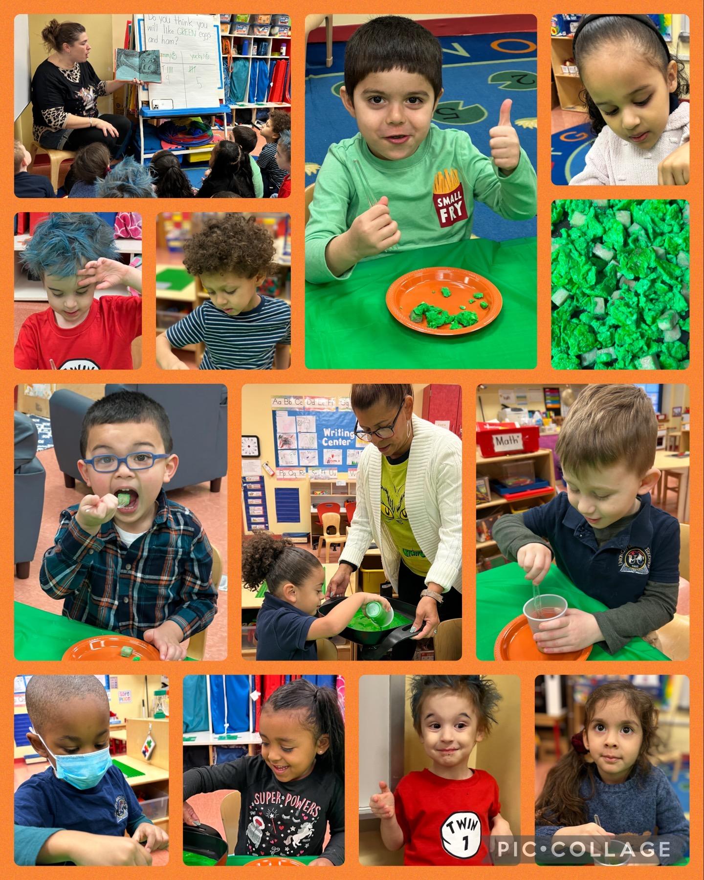 Green Eggs and Ham during Read Across America at the Early Childhood Center