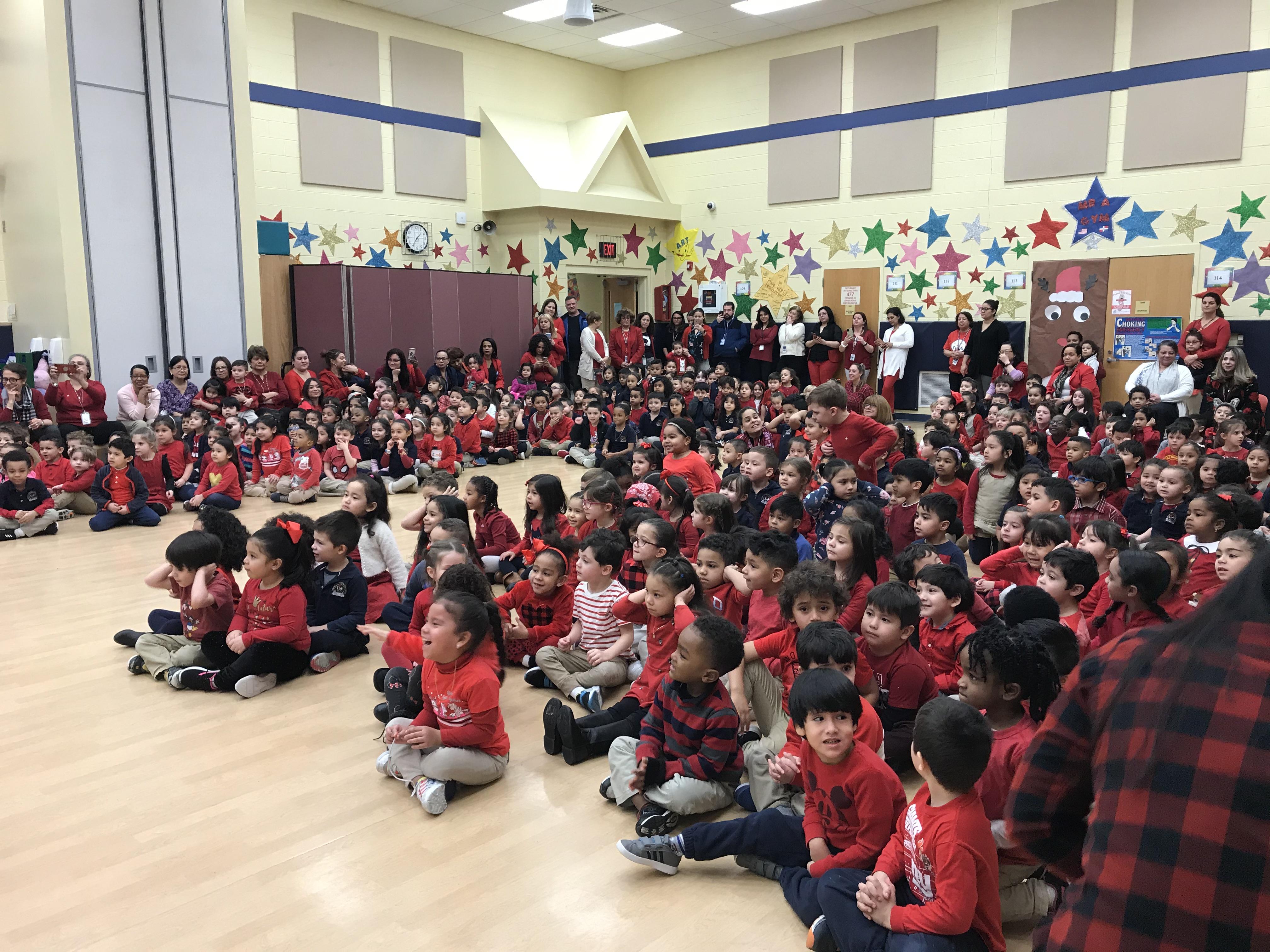 students watching the Chinese New Year Show